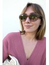 Lunettes solaires allongé beige
