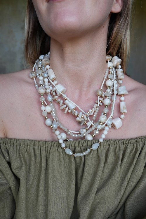 Collier perles multi-rangs