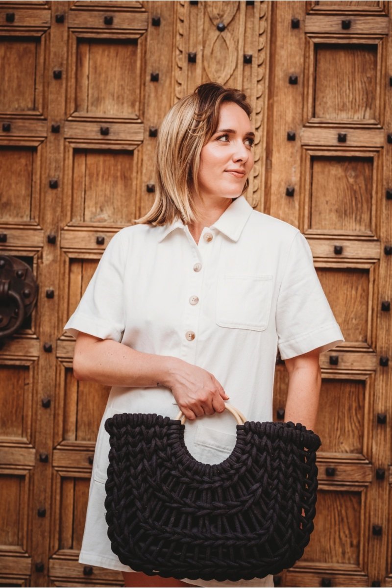 Sac tressé noir