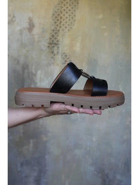 Mules cœur noir