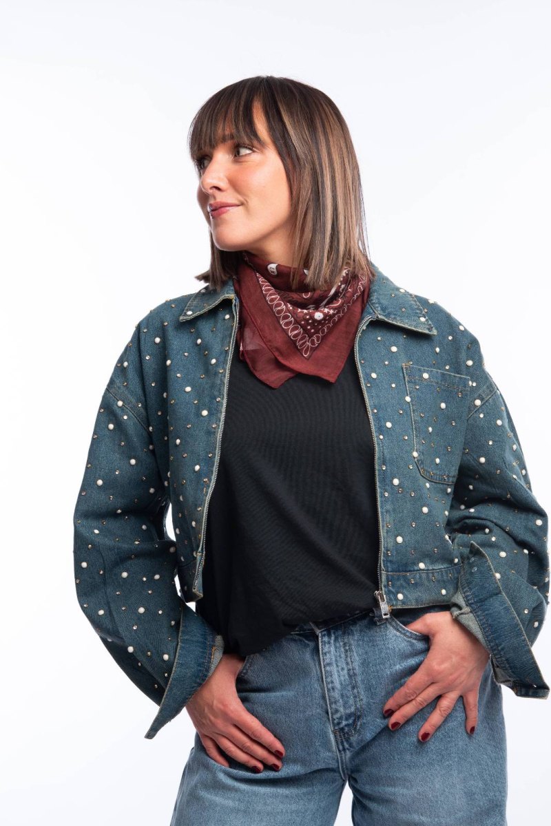Veste jean clous