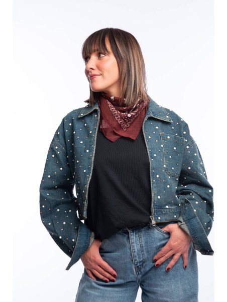 Veste jean clous
