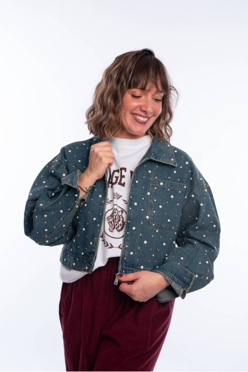 Veste jean clous