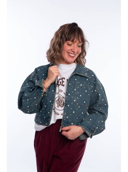 Veste jean clous