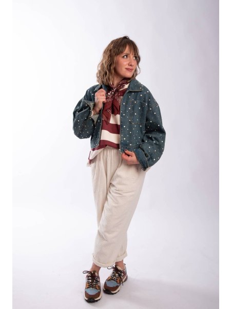 Veste jean clous